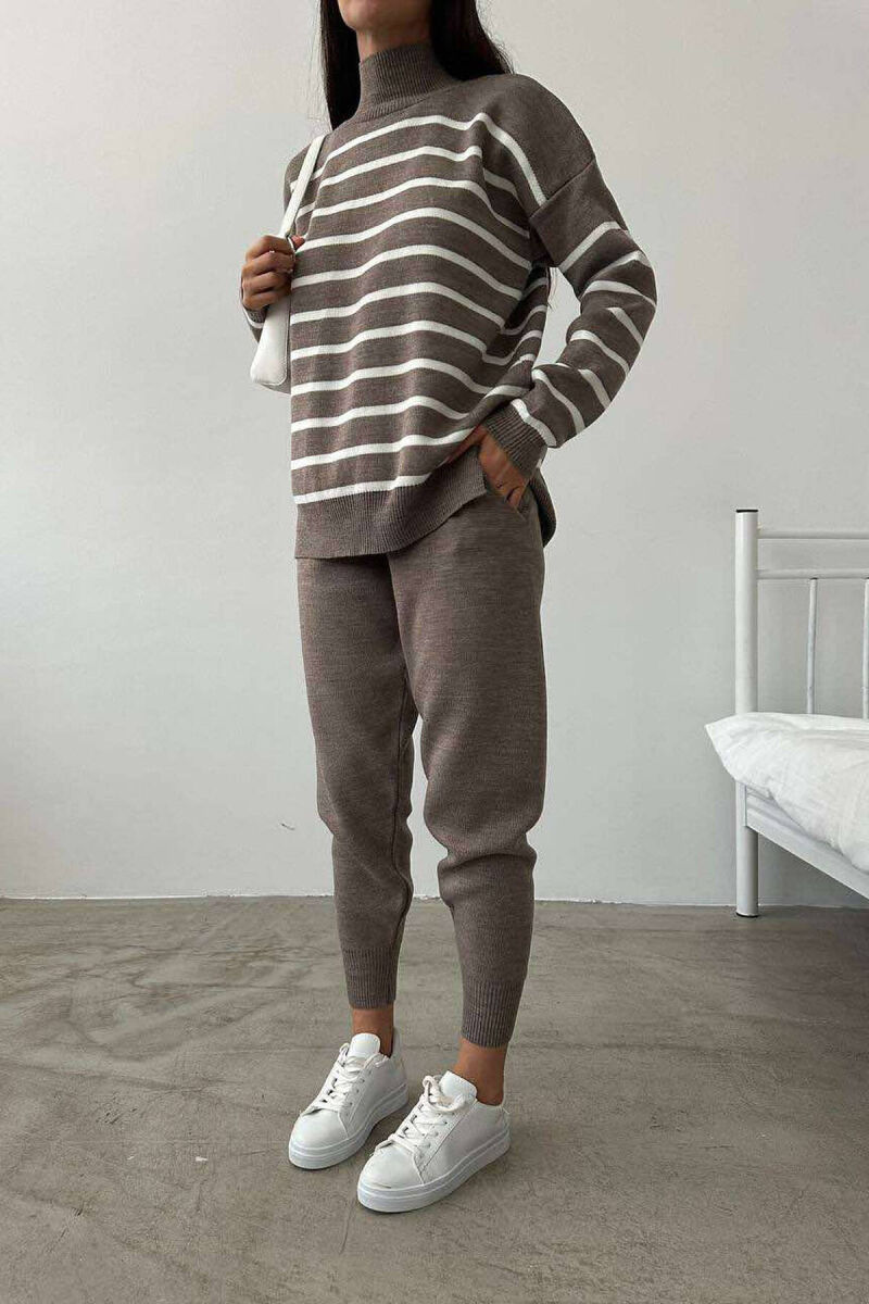 LINES TURTTLE NECK WOMAN SET DARK BEIGE/BEZHE ERRET - 5
