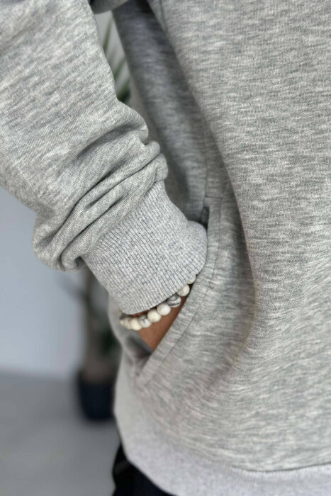 LION IMAGE COTTON MEN SWEATSHIRT LIGHT GREY/GZ - 4