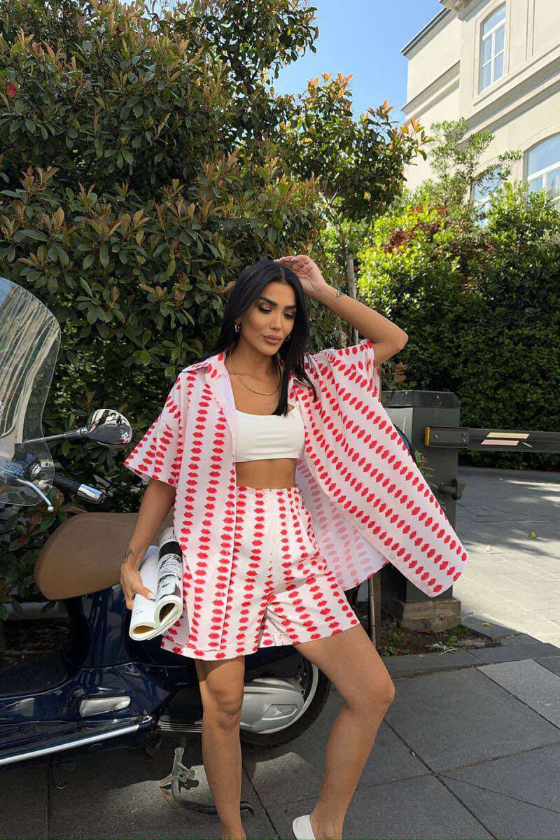 LIPS DESIGN SHIRT+SHORTS WOMEN SET MULTIPLE/SHNGJ - 1