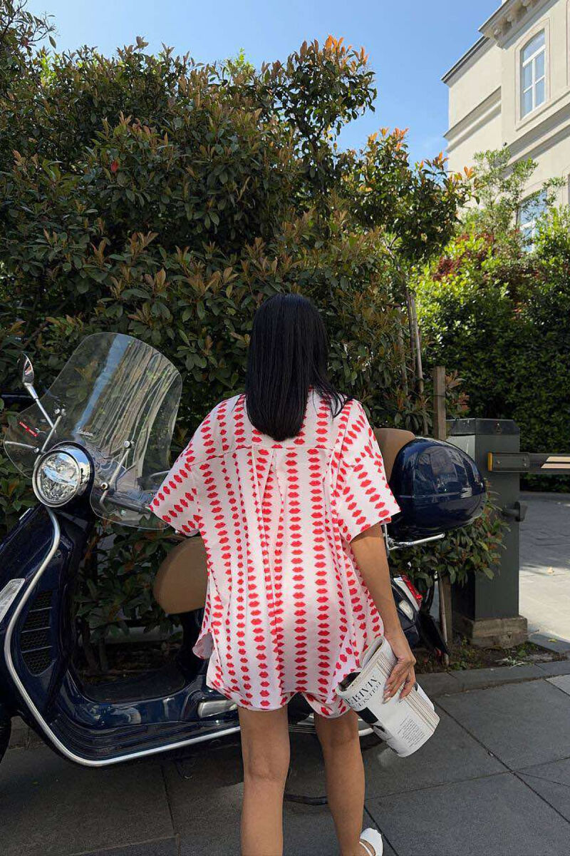 LIPS DESIGN SHIRT+SHORTS WOMEN SET MULTIPLE/SHNGJ - 4