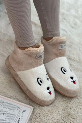 LITTLE DOG FACE WOMAN HOME SLIPPERS BEIGE/BEZHE 