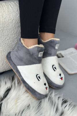 LITTLE DOG FACE WOMAN HOME SLIPPERS GREY/GRI 