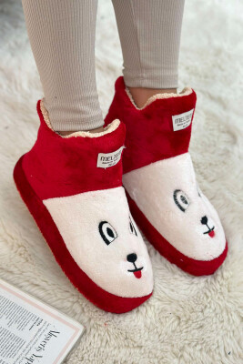 LITTLE DOG FACE WOMAN HOME SLIPPERS RED/E KUQE 