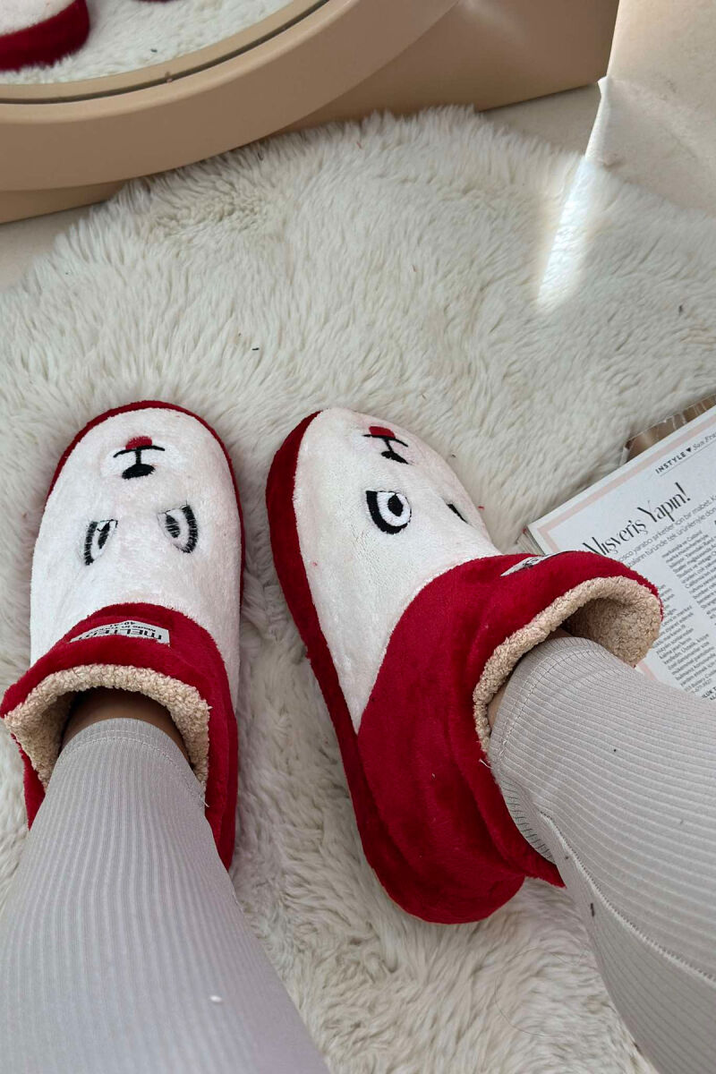 LITTLE DOG FACE WOMAN HOME SLIPPERS RED/E KUQE - 2