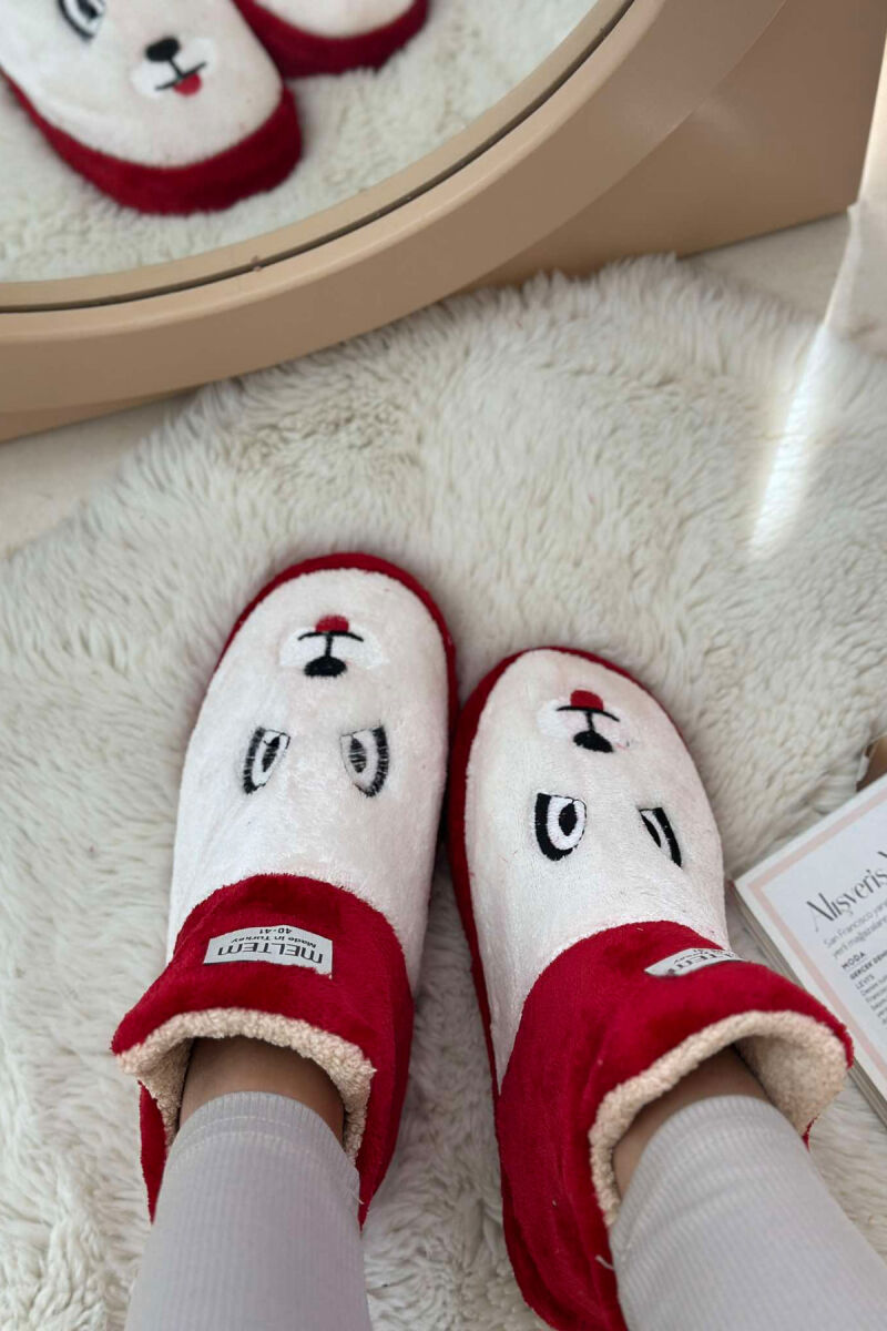 LITTLE DOG FACE WOMAN HOME SLIPPERS RED/E KUQE - 3