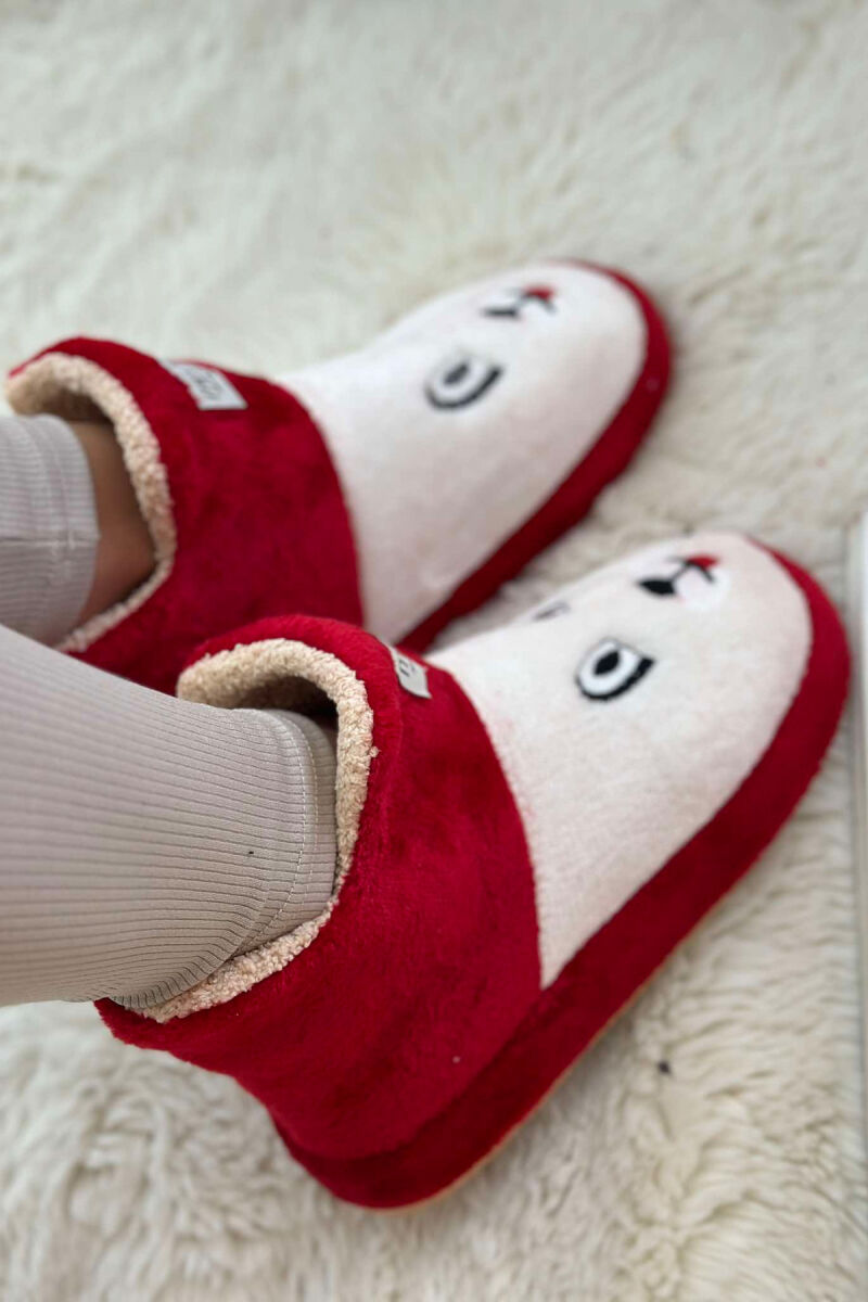 LITTLE DOG FACE WOMAN HOME SLIPPERS RED/E KUQE - 5