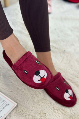 LITTLE DOG FACE WOMAN HOME SLPPERS BURGUNDY/VISHNJE 