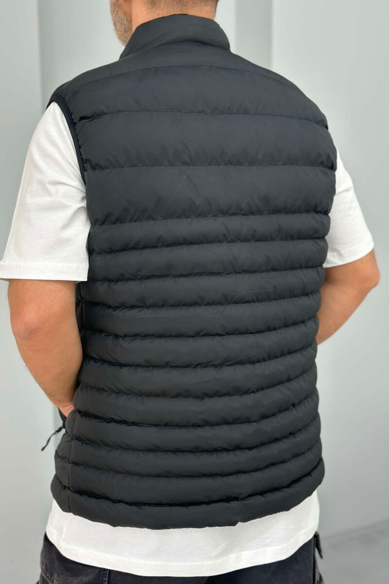 LITTLE STAMP ONE COLOR POCKET MEN VEST BLACK/ E ZEZE - 4