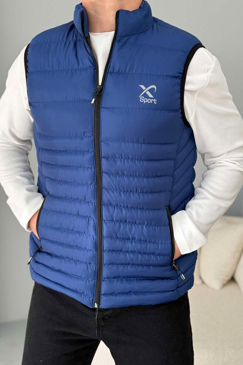 LITTLE STAMP ONE COLOR POCKET MEN VEST BLUE/BLU - 1