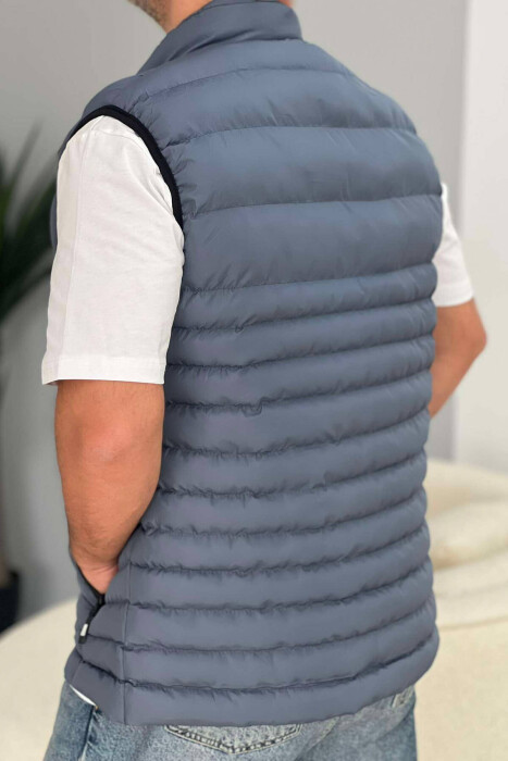 LITTLE STAMP ONE COLOR POCKET MEN VEST GREY/GRI - 4