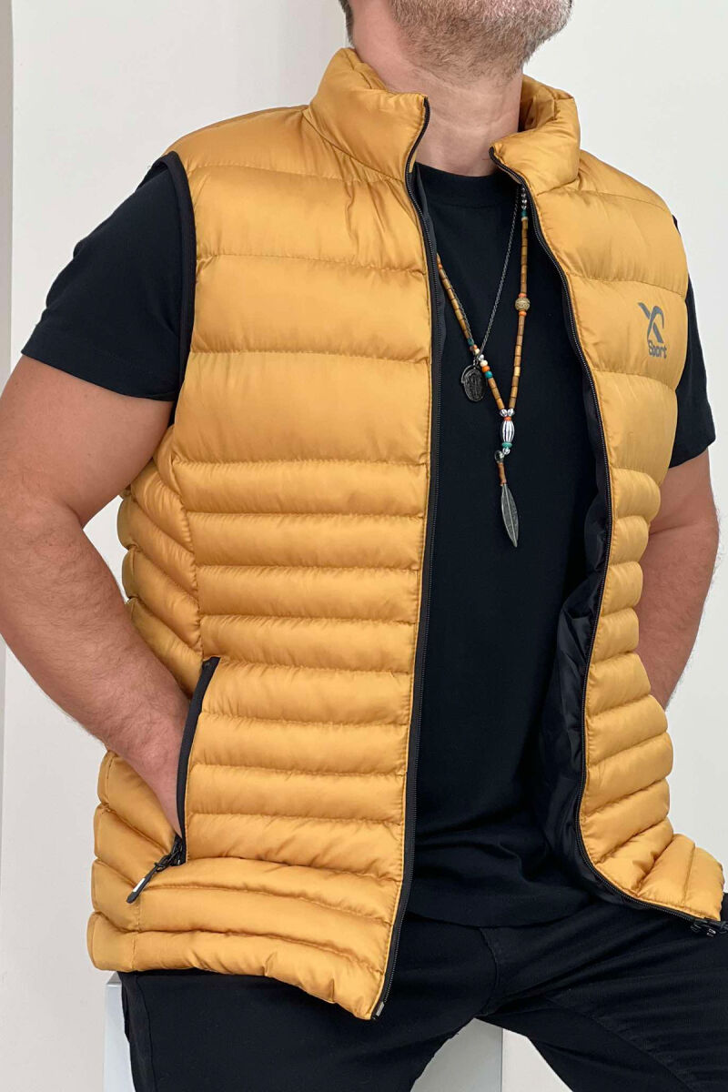 LITTLE STAMP ONE COLOR POCKET MEN VEST MUSTARD/MUSTARDE - 2