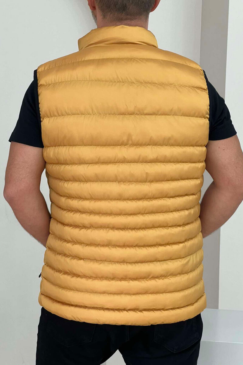 LITTLE STAMP ONE COLOR POCKET MEN VEST MUSTARD/MUSTARDE - 4