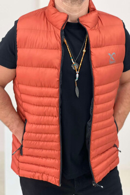 LITTLE STAMP ONE COLOR POCKET MEN VEST ORANGE/PORTOKALLI 