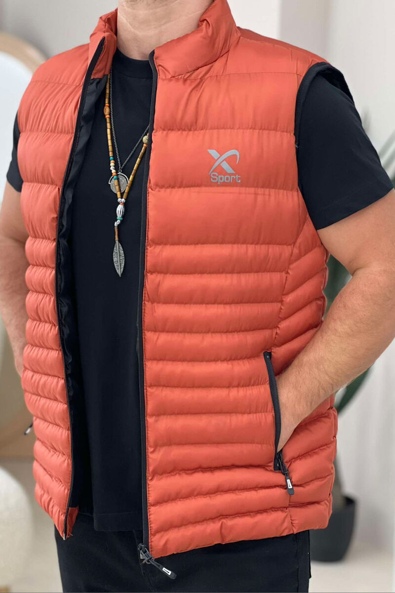 LITTLE STAMP ONE COLOR POCKET MEN VEST ORANGE/PORTOKALLI - 2