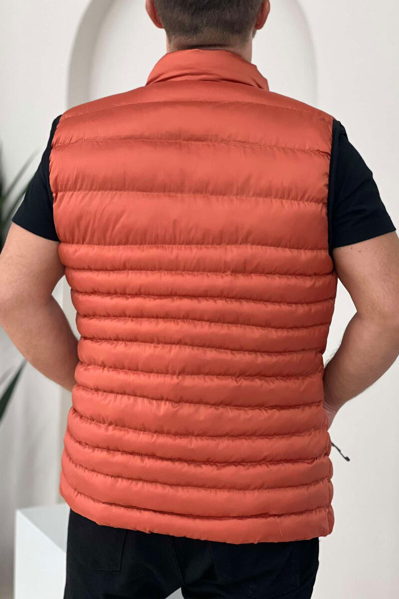 LITTLE STAMP ONE COLOR POCKET MEN VEST ORANGE/PORTOKALLI - 5