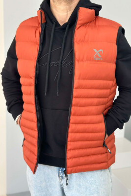 LITTLE STAMP ONE COLOR POCKET MEN VEST ORANGE/PORTOKALLI 