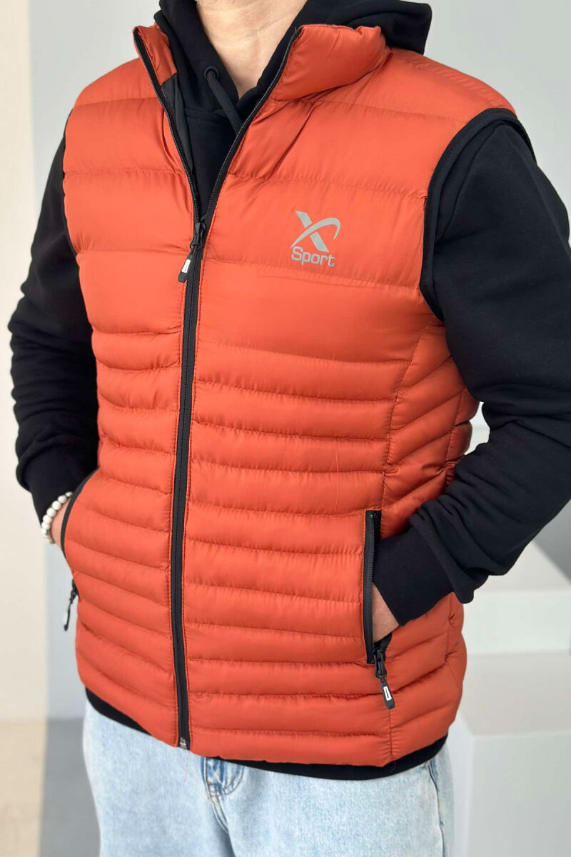 LITTLE STAMP ONE COLOR POCKET MEN VEST ORANGE/PORTOKALLI - 3