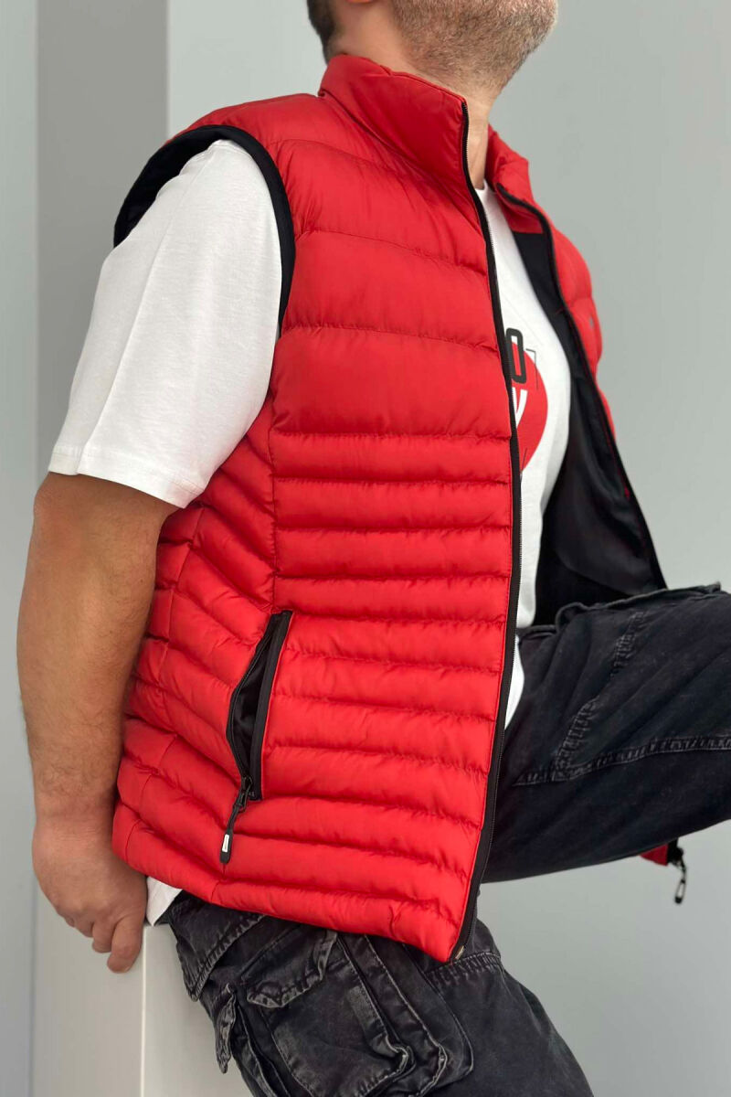 LITTLE STAMP ONE COLOR POCKET MEN VEST RED/E KUQE - 2