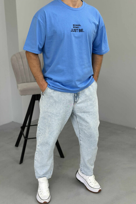 LITTLE WRITTING MEN T-SHIRT BLUE/BLU - 1