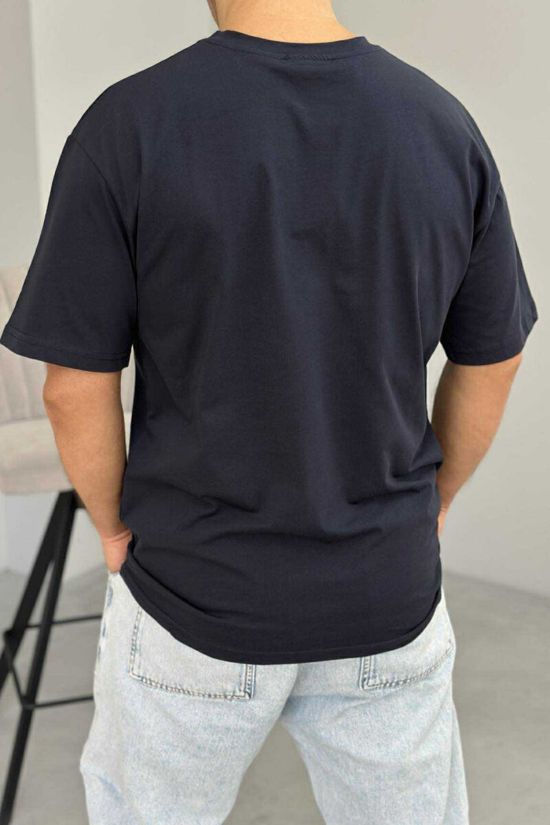 LITTLE WRITTING MEN T-SHIRT DARK BLUE/BEE - 3