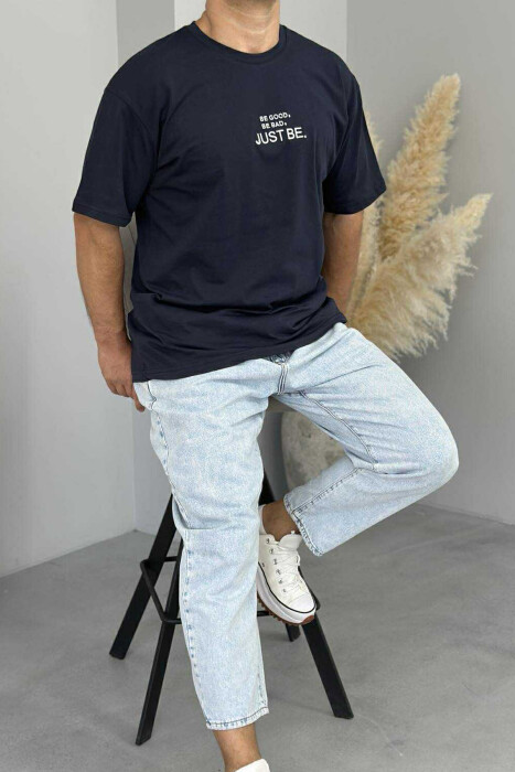 LITTLE WRITTING MEN T-SHIRT DARK BLUE/BEE - 4