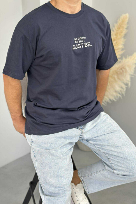 LITTLE WRITTING MEN T-SHIRT DARK BLUE/BEE - 5