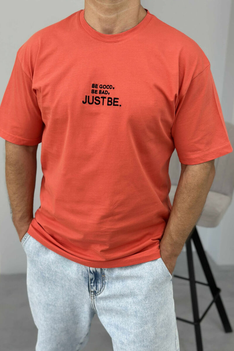 LITTLE WRITTING MEN T-SHIRT ORANGE/PORTOKALLI - 3