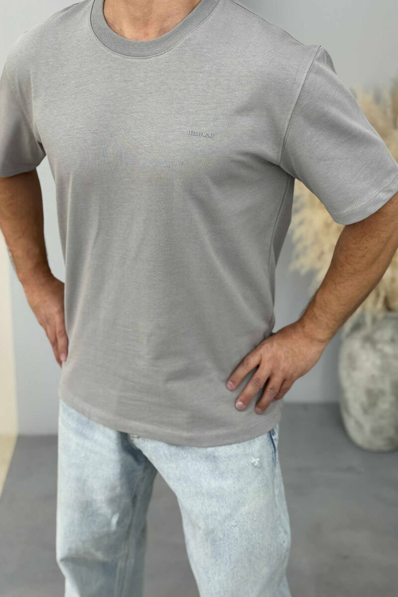 LITTLE WRITTING ROUND NECK MEN T-SHIRT GREY/GRI - 3