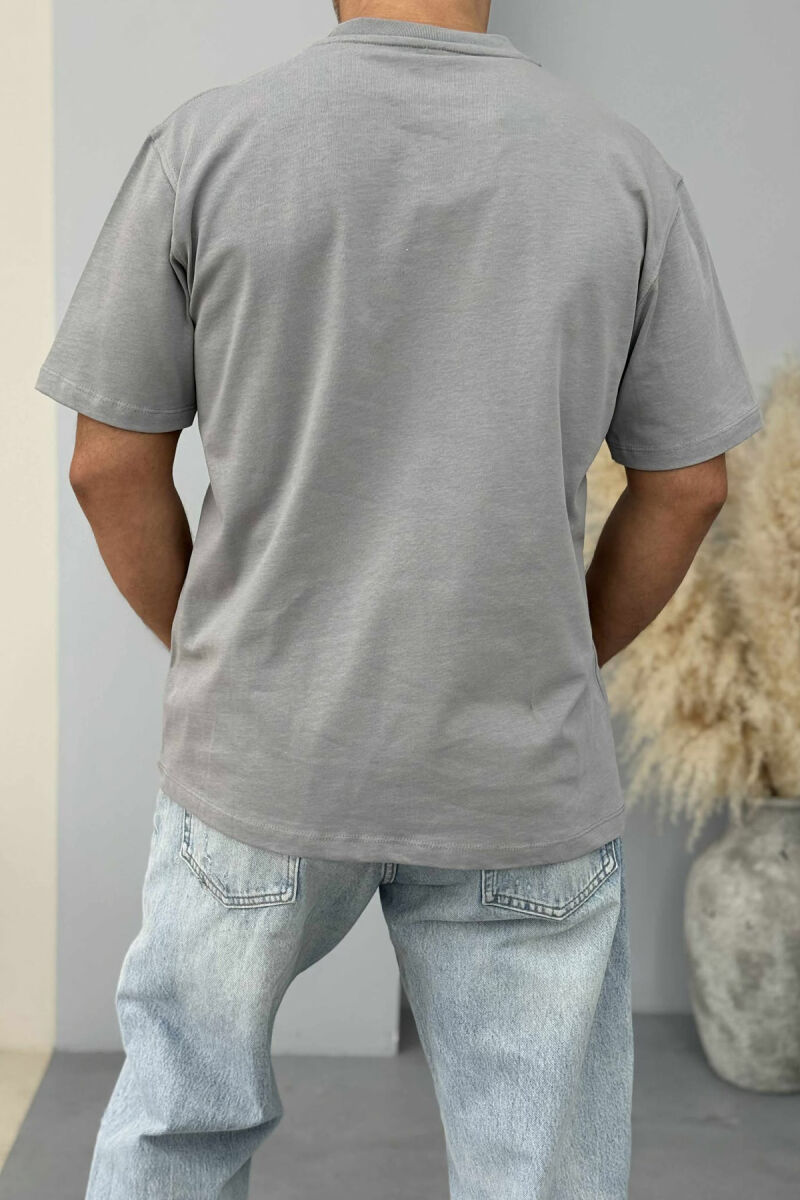 LITTLE WRITTING ROUND NECK MEN T-SHIRT GREY/GRI - 4