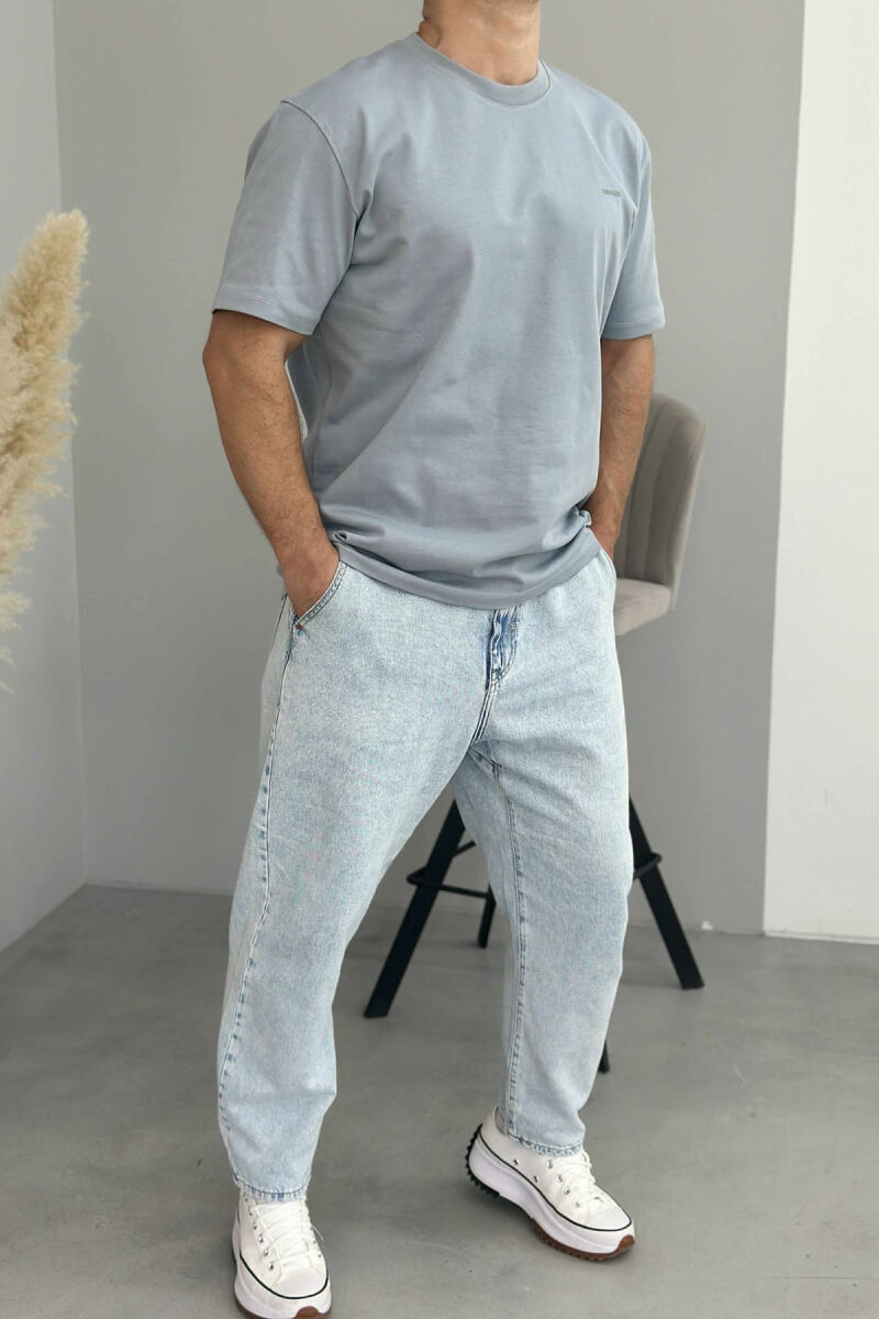 LITTLE WRITTING ROUND NECK MEN T-SHIRT LIGHT GREY/GZ - 2