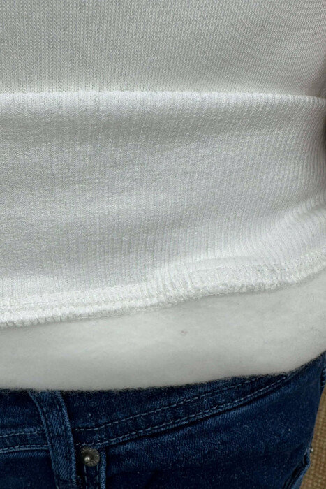 LITTLE WRITTINGS & BACK DESIGN FLUFFY MEN HOODIE WHITE-E BARDHE - 4