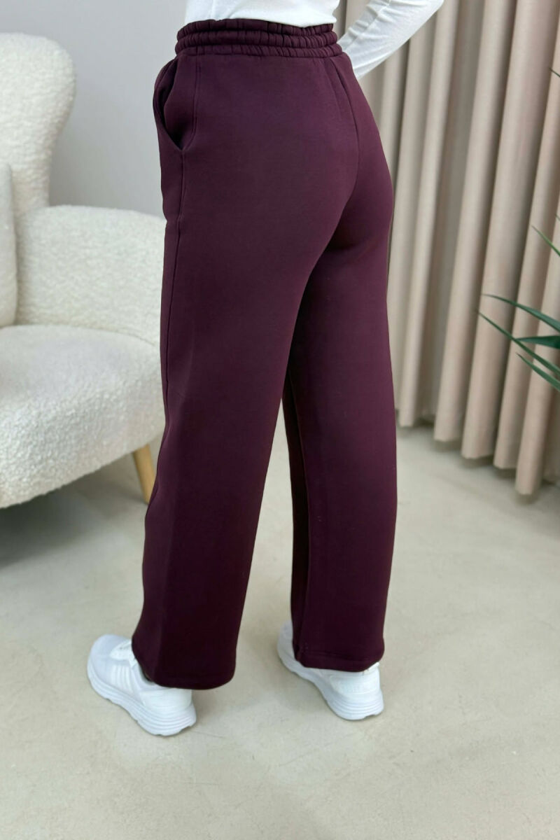 LITTLE WRITTINGS FLUFFY WOMEN SWEATPANTS BURGUNDY/VISHNJE - 2
