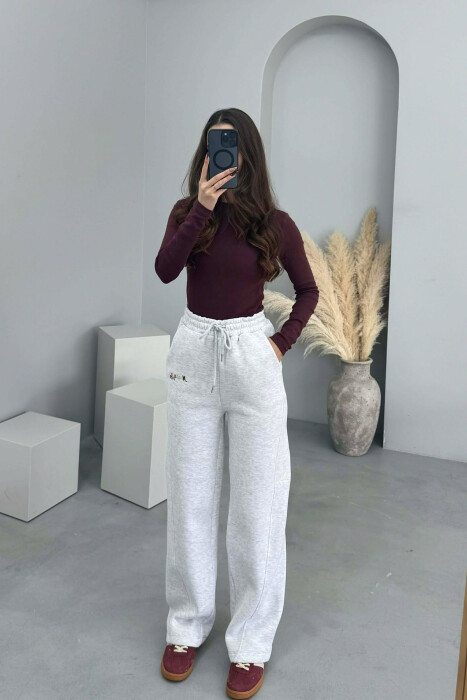LITTLE WRITTINGS FLUFFY WOMEN SWEATPANTS LIGHT GREY/GZ 