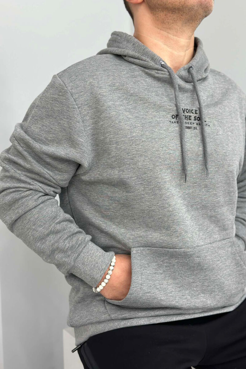 LITTLE WRITTINGS HOOD COTTON MEN HOODIE GREY/GRI - 2