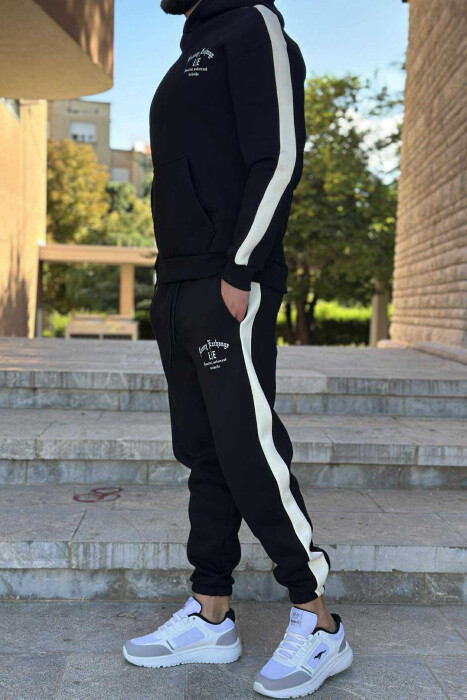 LITTLE WRITTINGS HOODIE+JOGGERS FLUFFY MEN SET BLACK/ E ZEZE - 3