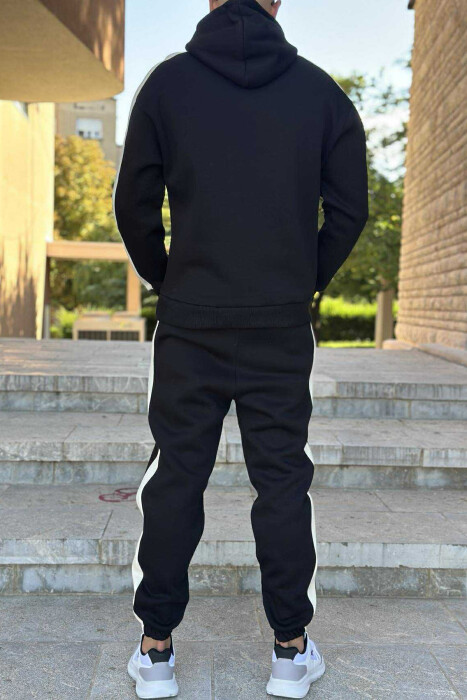 LITTLE WRITTINGS HOODIE+JOGGERS FLUFFY MEN SET BLACK/ E ZEZE - 4