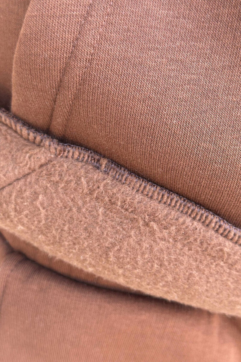 LITTLE WRITTINGS HOODIE+JOGGERS FLUFFY MEN SET BROWN/KAFE - 3