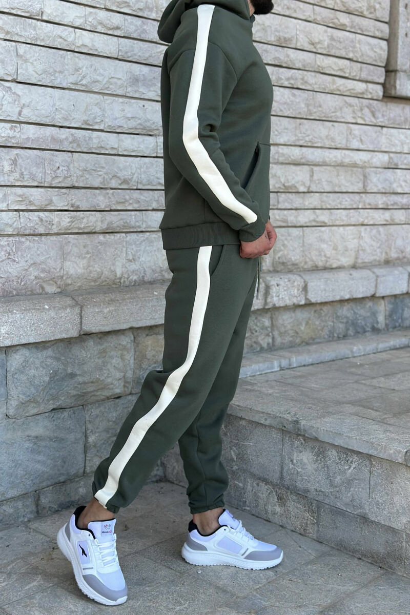 LITTLE WRITTINGS HOODIE+JOGGERS FLUFFY MEN SET DARK GREEN/JEE - 2