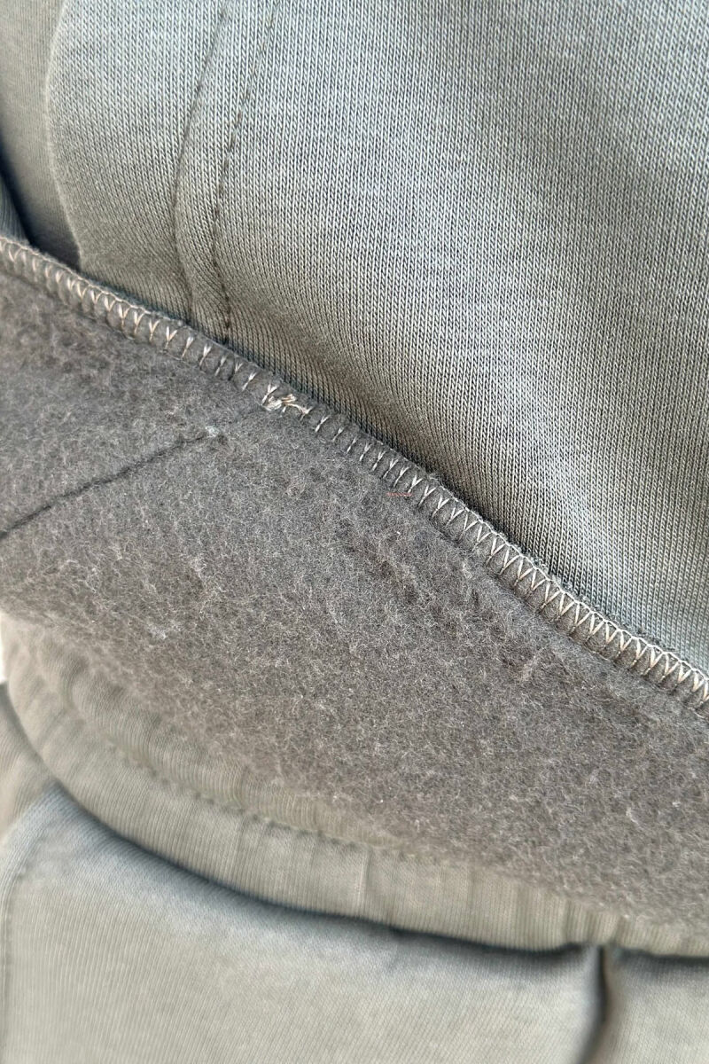 LITTLE WRITTINGS HOODIE+JOGGERS FLUFFY MEN SET DARK GREEN/JEE - 4