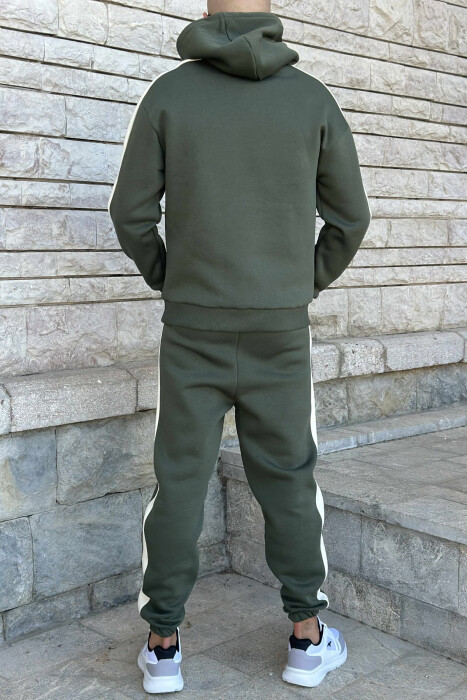 LITTLE WRITTINGS HOODIE+JOGGERS FLUFFY MEN SET DARK GREEN/JEE - 5