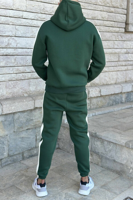 LITTLE WRITTINGS HOODIE+JOGGERS FLUFFY MEN SET GREEN/JESHILE - 4