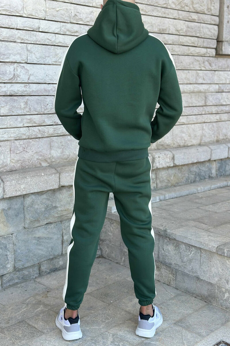 LITTLE WRITTINGS HOODIE+JOGGERS FLUFFY MEN SET GREEN/JESHILE - 4