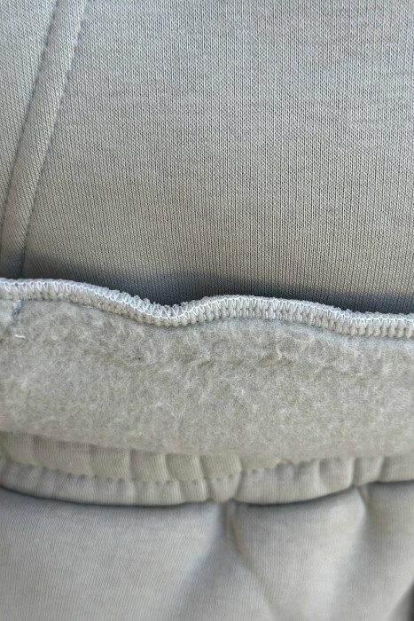 LITTLE WRITTINGS HOODIE+JOGGERS FLUFFY MEN SET LIGHT GREY/GZ - 3