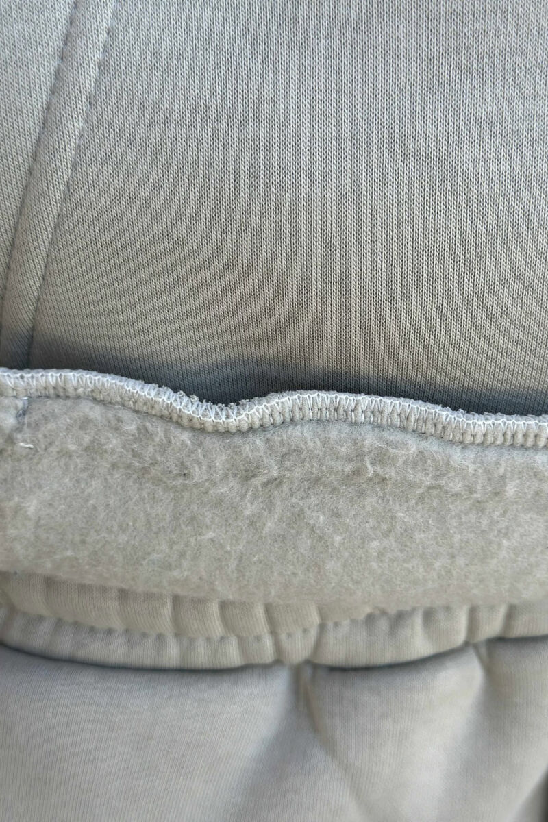 LITTLE WRITTINGS HOODIE+JOGGERS FLUFFY MEN SET LIGHT GREY/GZ - 3