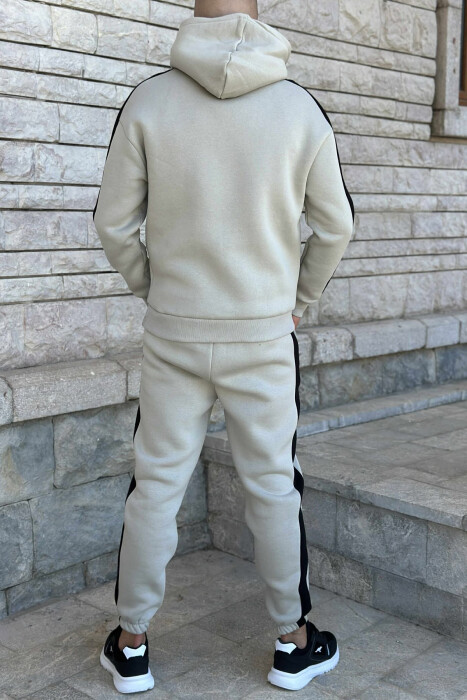 LITTLE WRITTINGS HOODIE+JOGGERS FLUFFY MEN SET LIGHT GREY/GZ - 4