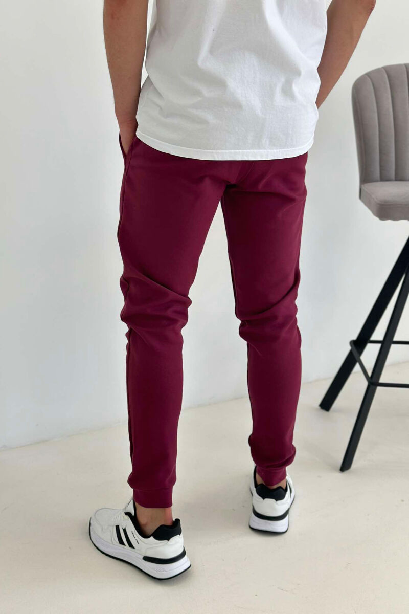 LITTLE WRITTINGS MEN SWEATPANTS BURGUNDY/VISHNJE - 5