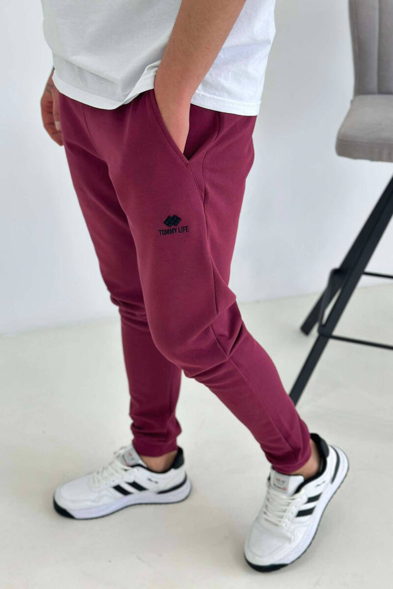 LITTLE WRITTINGS MEN SWEATPANTS IN BURGUNDY COLOR - 2