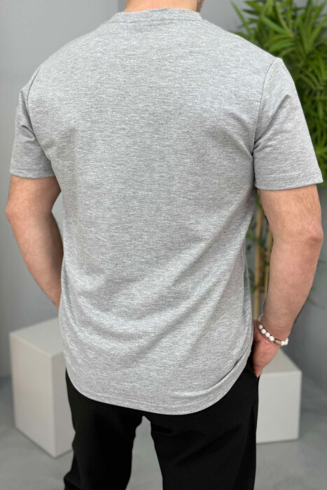 LITTLE WRITTINGS ONE COLOR MEN T-SHIRT LIGHT GREY/GZ - 3