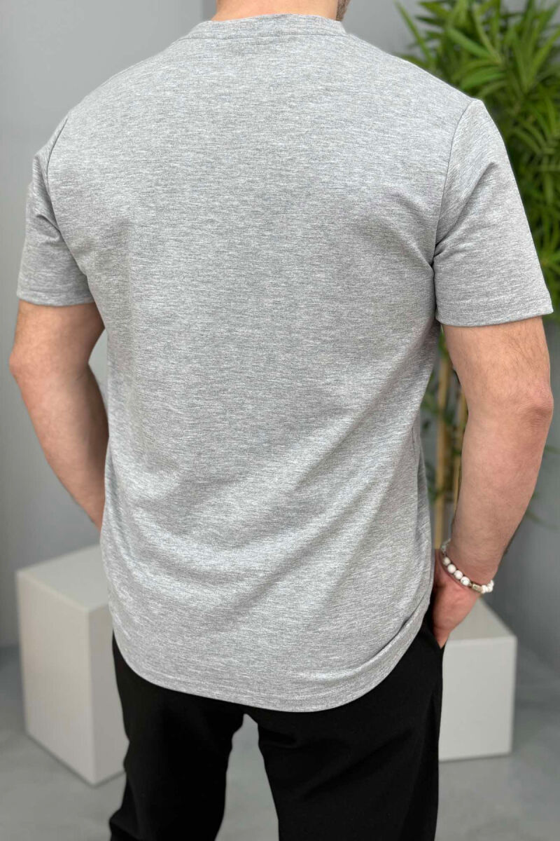 LITTLE WRITTINGS ONE COLOR MEN T-SHIRT LIGHT GREY/GZ - 3