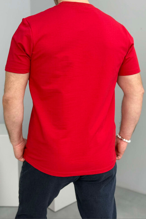 LITTLE WRITTINGS ONE COLOR MEN T-SHIRT RED/E KUQE - 3
